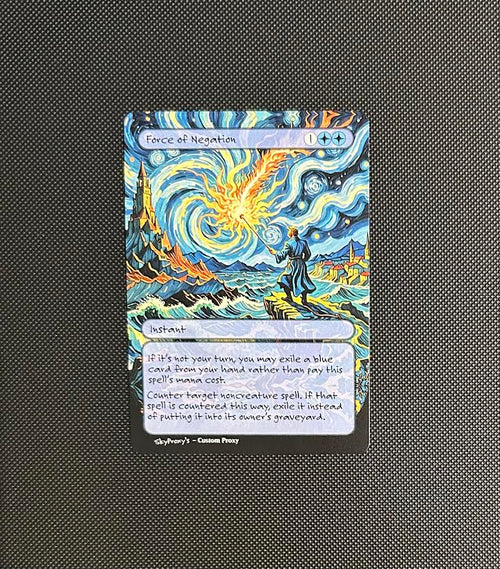 EDH Altered Art Custom MTG Proxys- 6 EDH Blue Staples - Rhystic Study,Cyclonic Rift and more